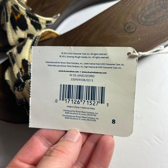 2012 Dr. Scholl's sandals Cheetah print faux wood wooden sandals size 8 - Picture 3 of 7